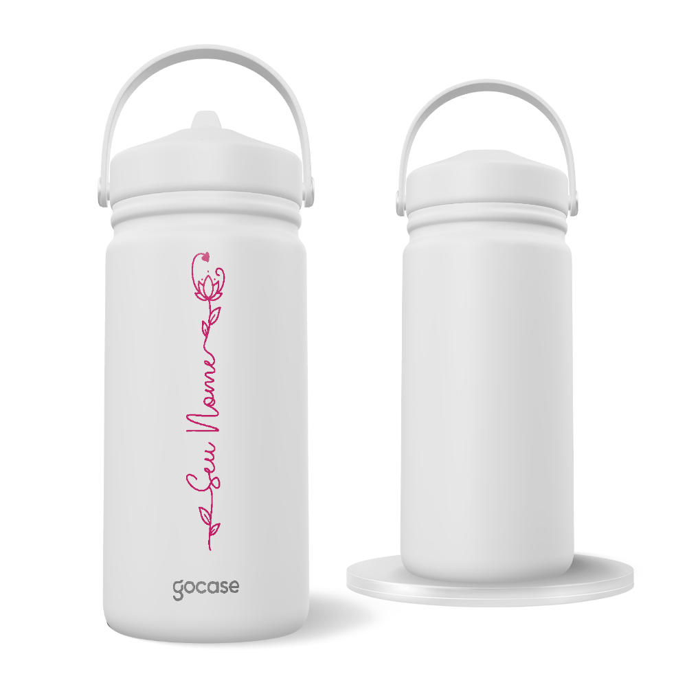 Garrafa Térmica Mini -  Manuscrita Floral Minimal