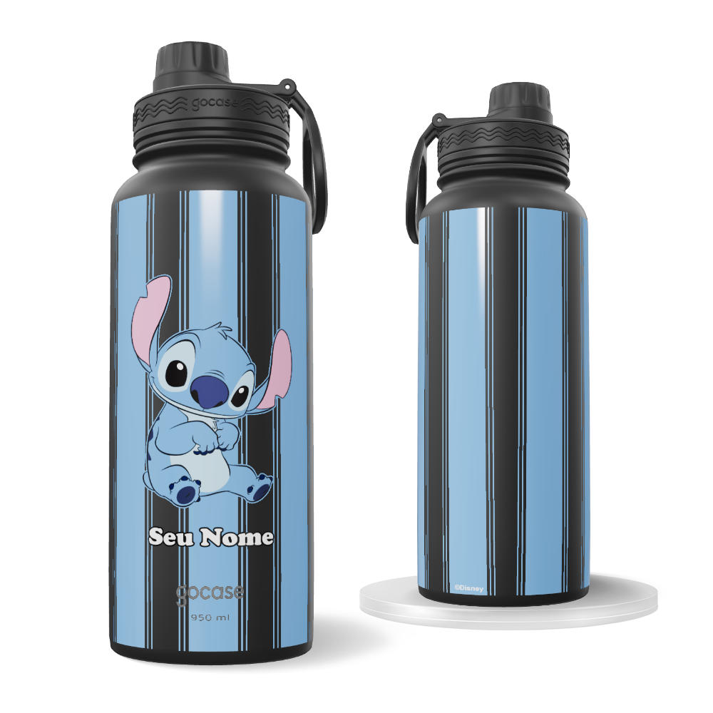 Garrafa Térmica Mini -  Lilo & Stitch - Blue Stripes
