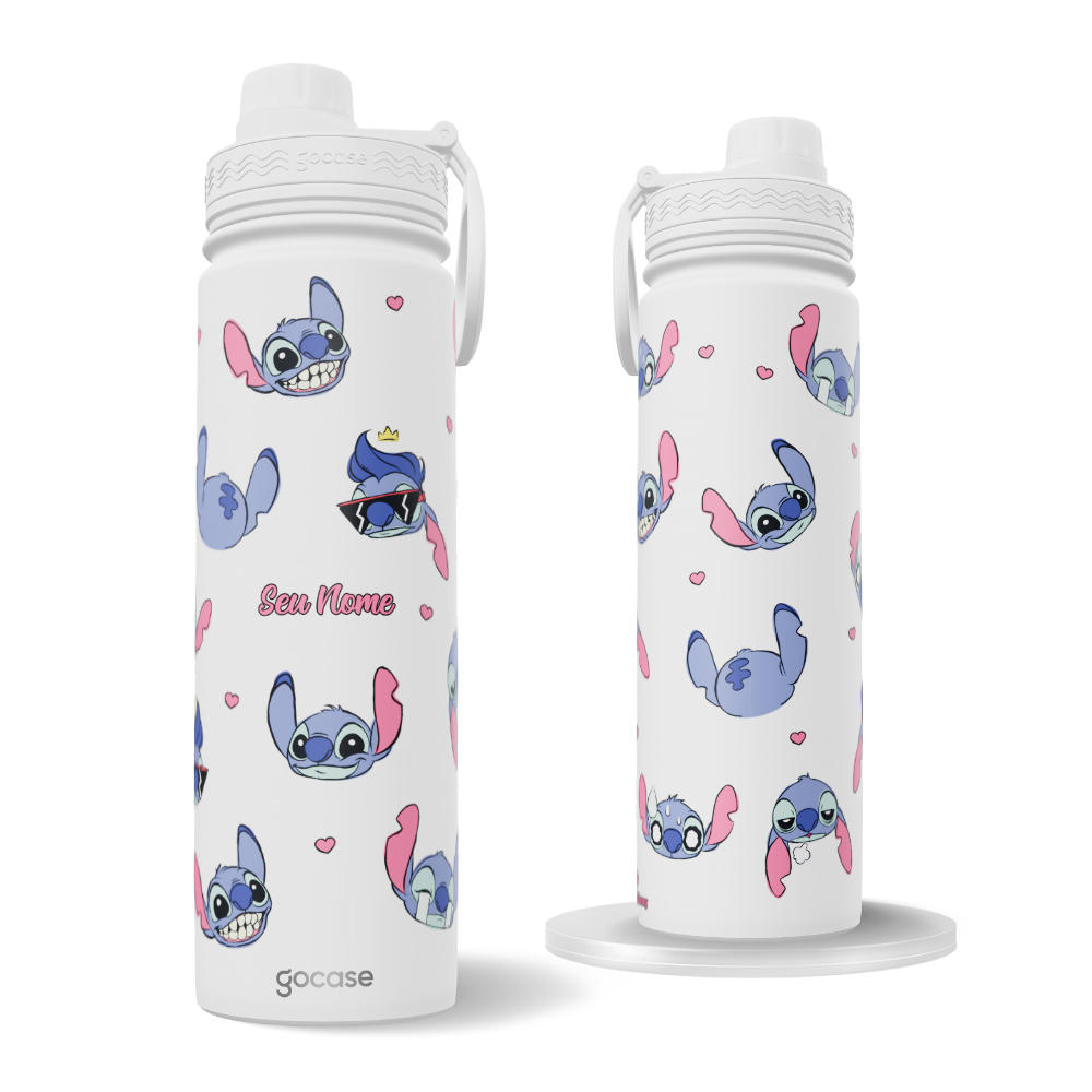 Garrafa Térmica Fresh + Ebook - Lilo & Stitch - Expressões