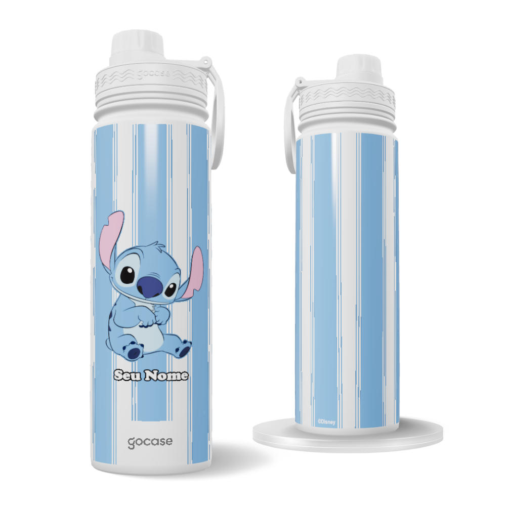 Garrafa Térmica Fresh + Ebook - Lilo & Stitch - Blue Stripes