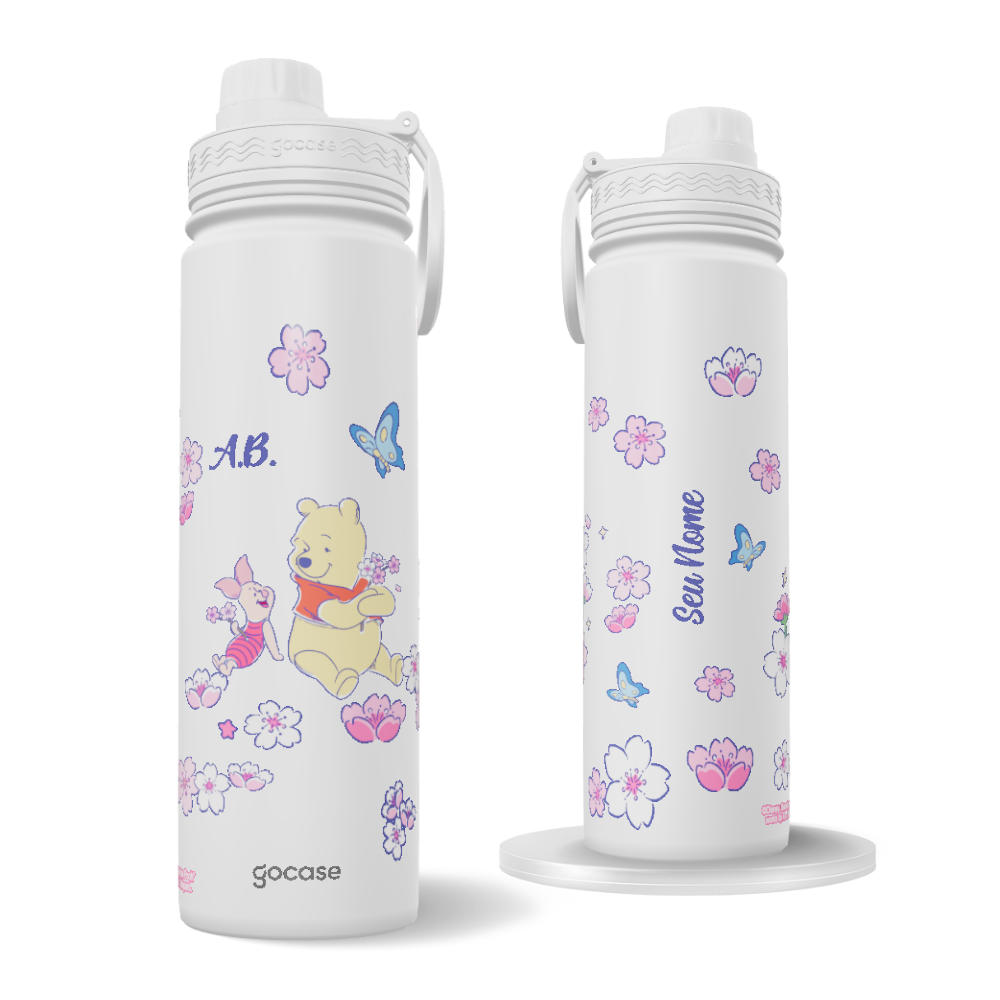 Garrafa Térmica Fresh + Ebook - Ursinho Pooh - Primavera de Cerejeiras