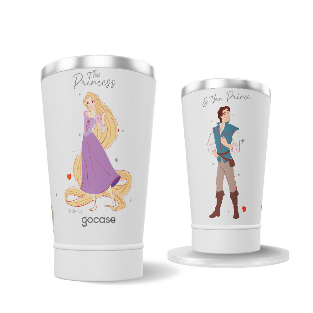 Copo Térmico + Ebook -  Rapunzel & Príncipe