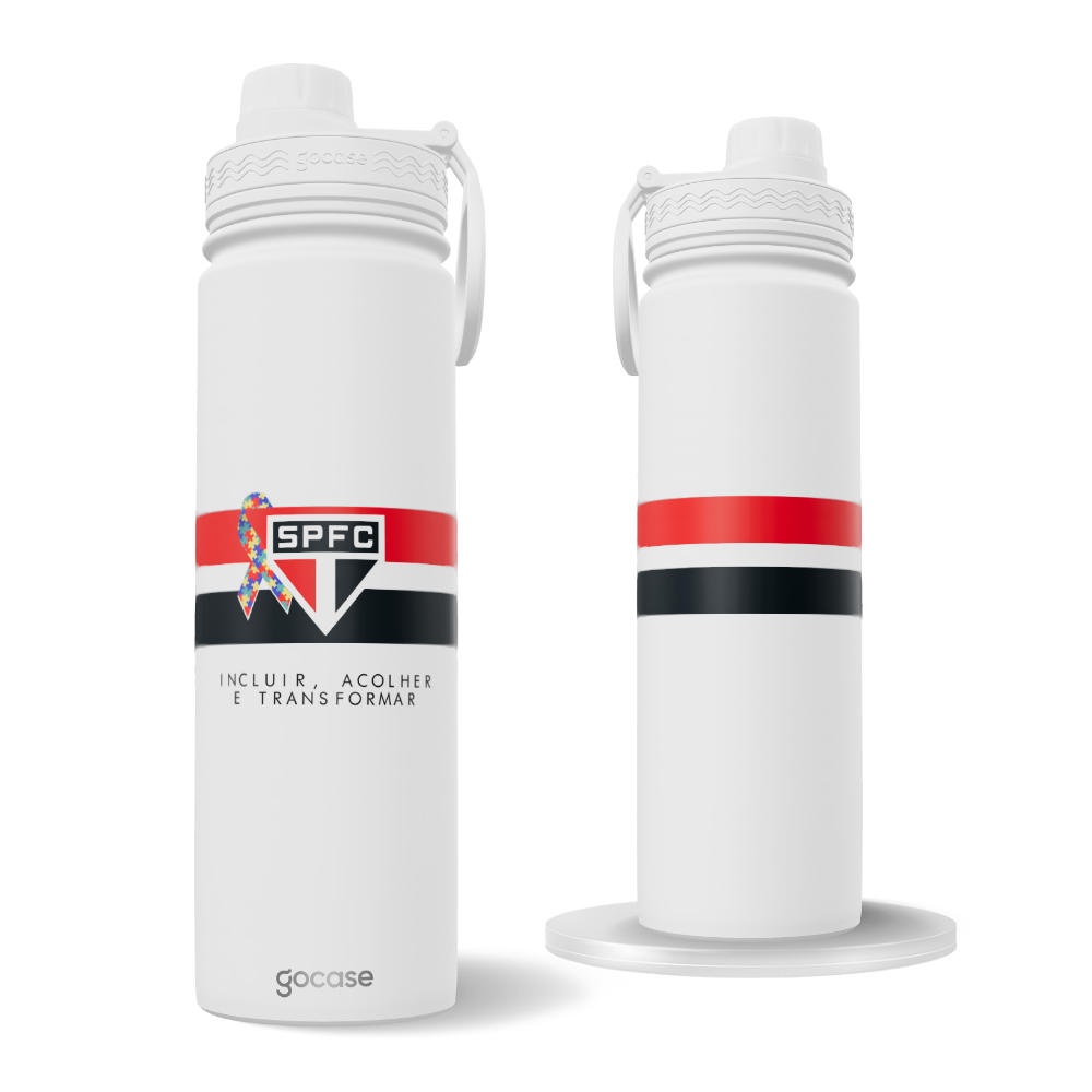 Garrafa Térmica Fresh + Ebook - São Paulo - Uniforme 1 2019 Abril Azul