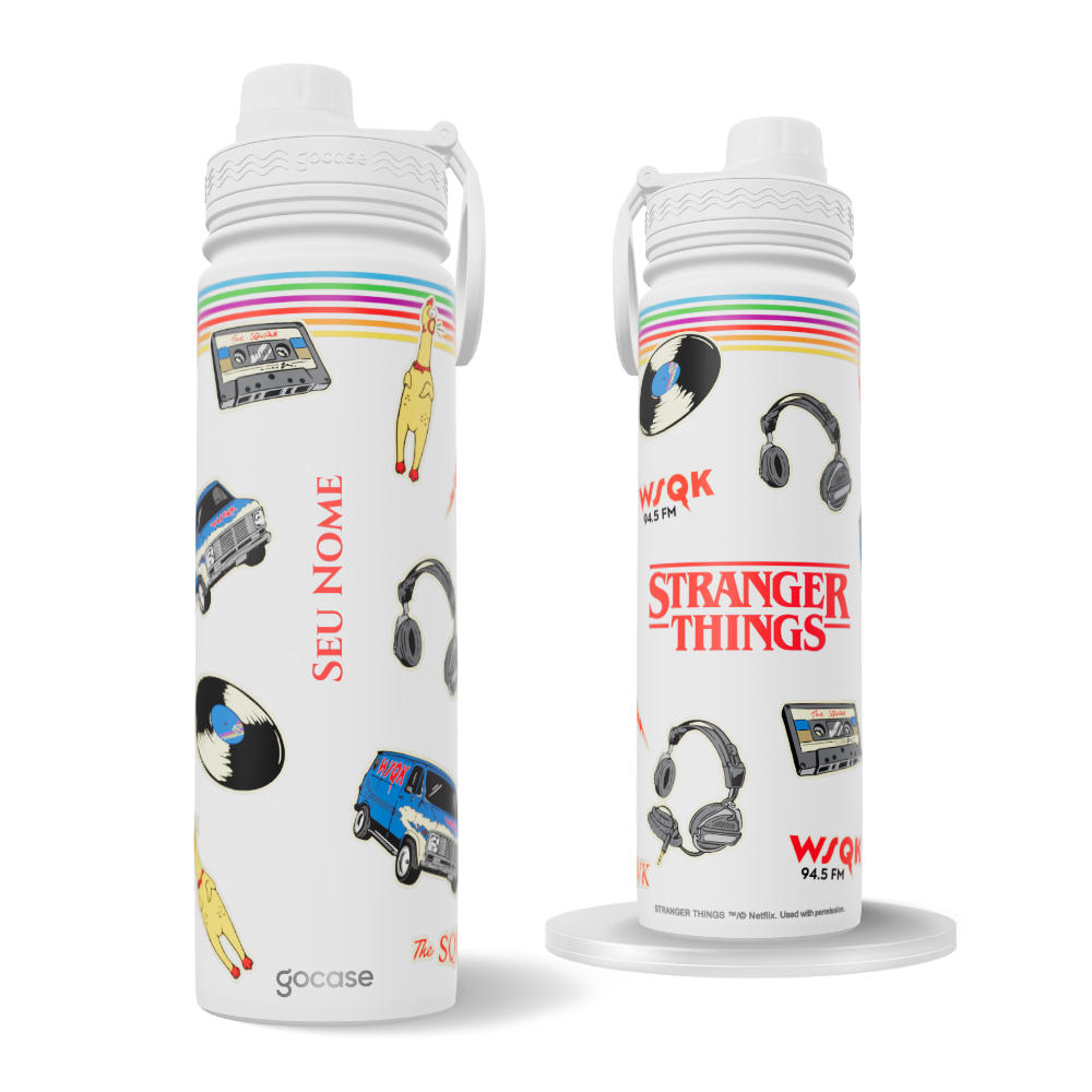 Garrafa Térmica Fresh + Ebook - Stranger Things - Itens