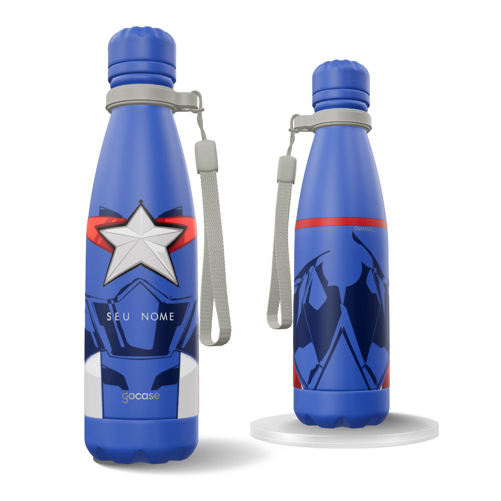 Garrafa Térmica Urban + Ebook - Capitão América Style