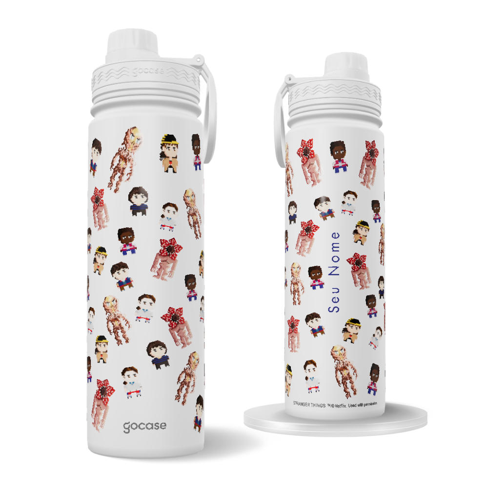 Garrafa Térmica Fresh + Ebook - Stranger Things - 8-bit Pattern