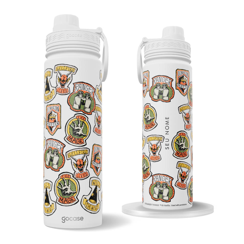 Garrafa Térmica Fresh + Ebook - Stranger Things - Hellfire Badges