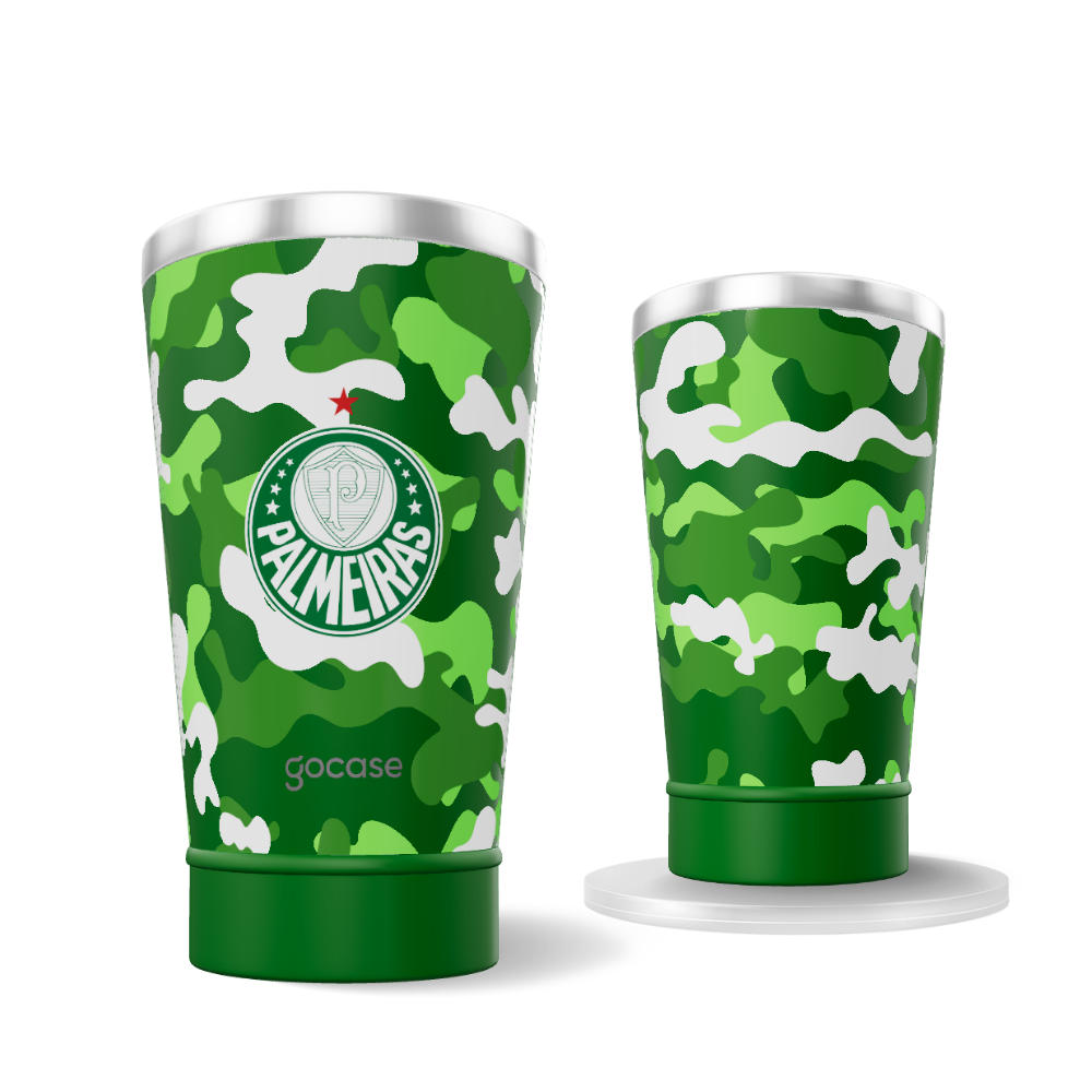 Copo Térmico Cerveja + Ebook - Palmeiras - Camuflado