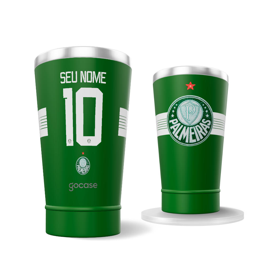  Copo Térmico Cerveja + Ebook - Palmeiras Uniforme 1 2024 Verde P