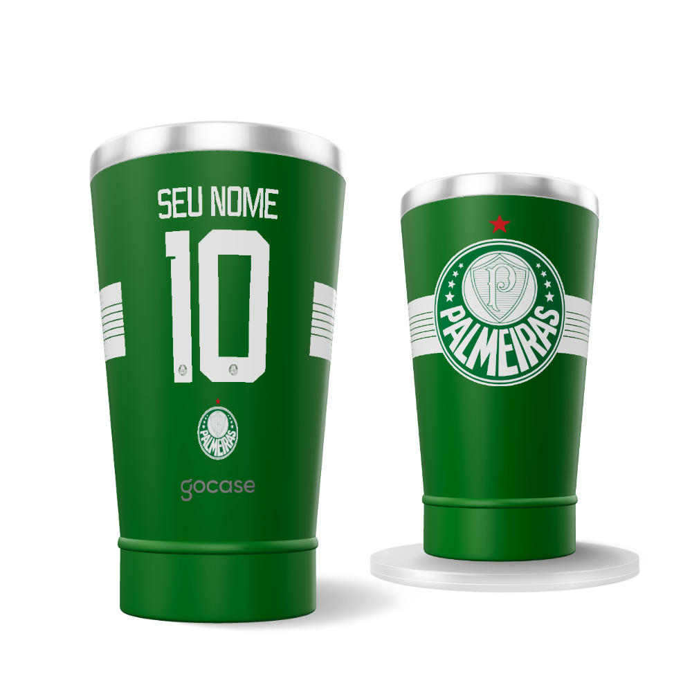  Copo Térmico Cerveja + Ebook - Palmeiras Uniforme 1 2024 Verde P