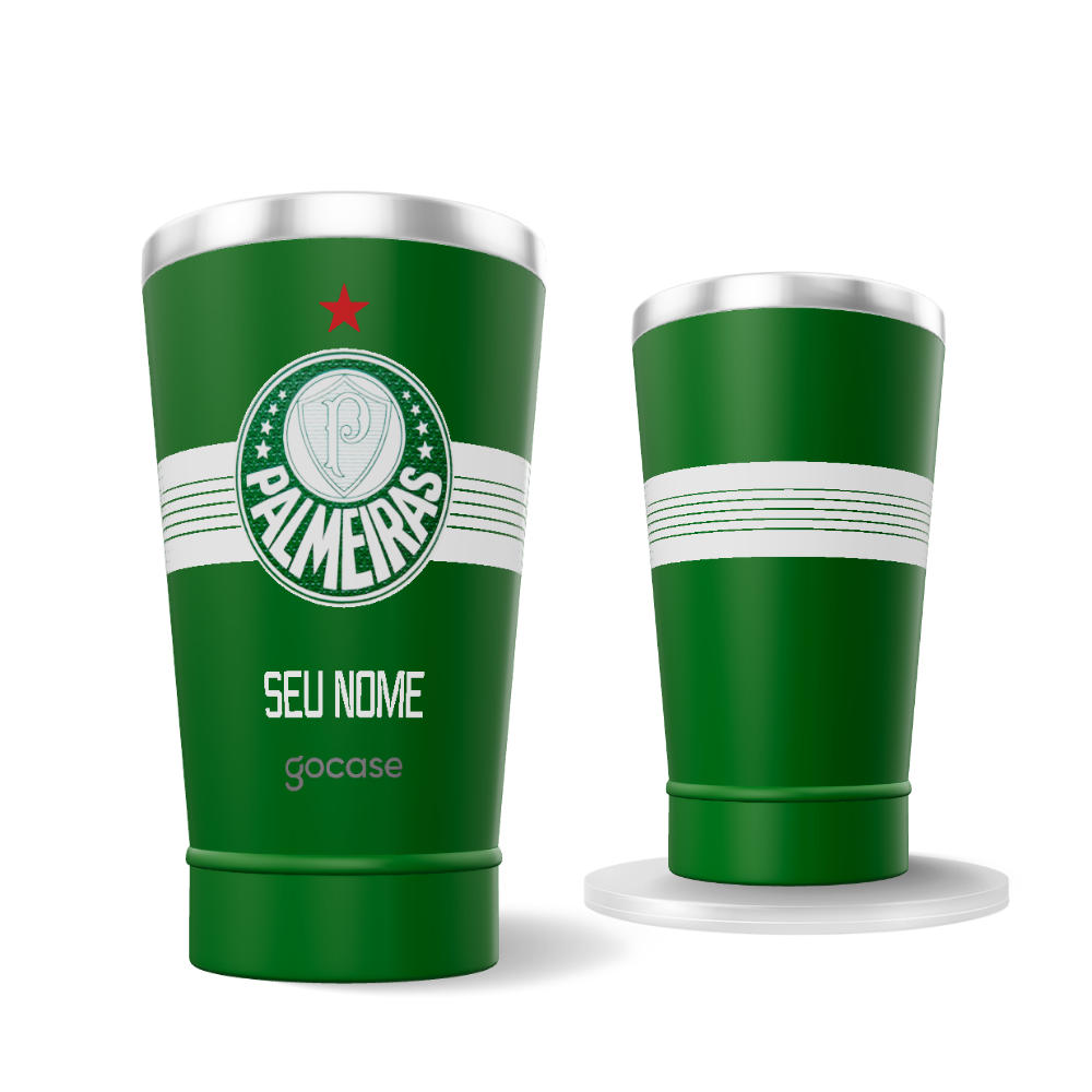  Copo Térmico Cerveja + Ebook - Palmeiras Uniforme 1 2024 Verde