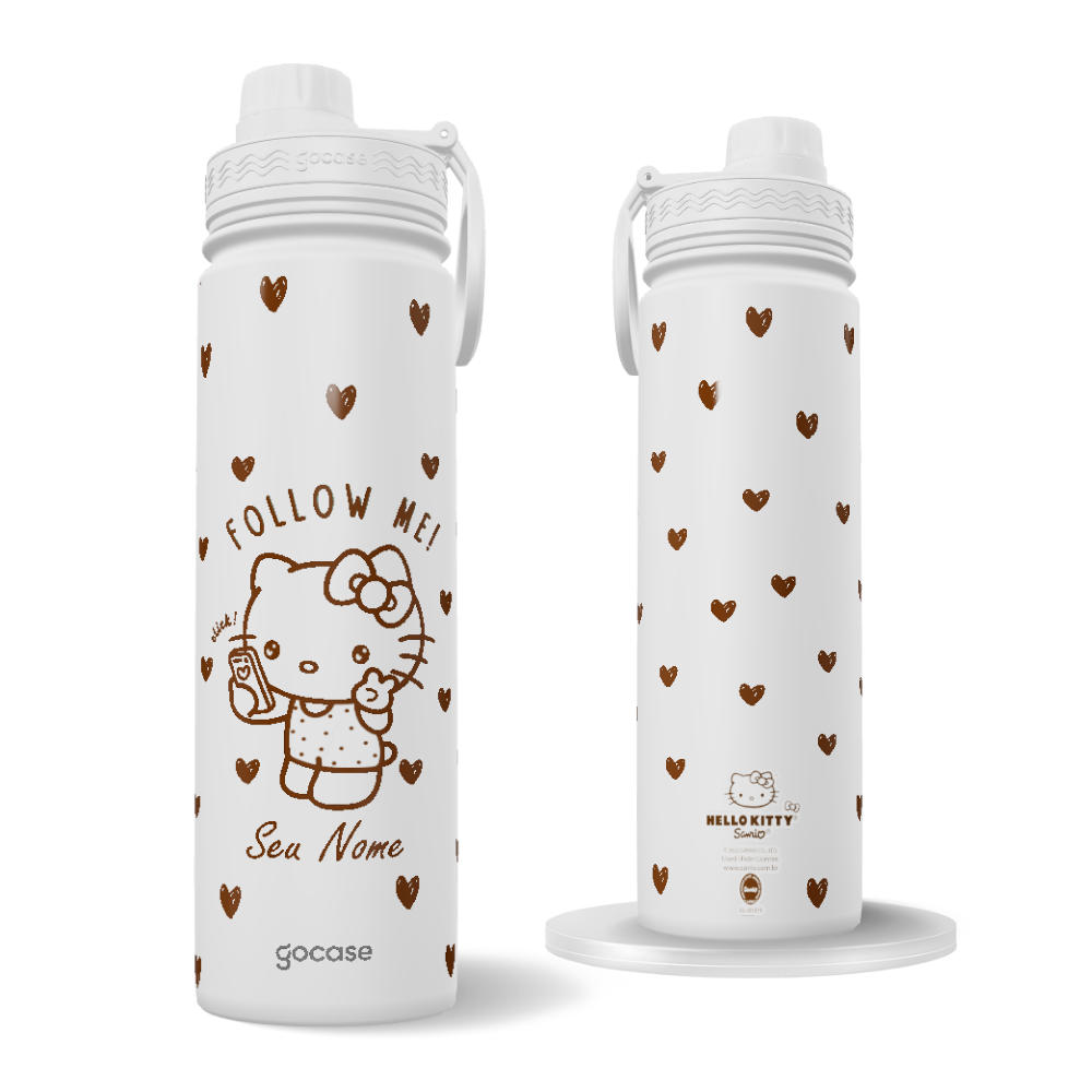 Garrafa Térmica Fresh + Ebook - Hello Kitty - Click, Follow Me!