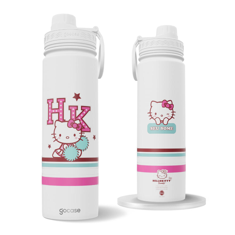 Garrafa Térmica Fresh + Ebook - Hello Kitty - Cheerleader