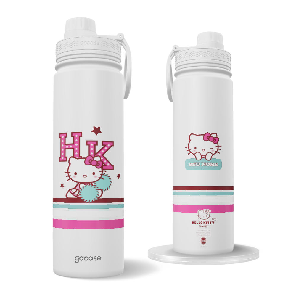 Garrafa Térmica Fresh + Ebook - Hello Kitty - Cheerleader
