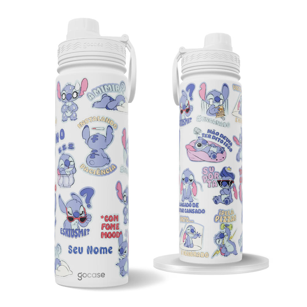 Garrafa Térmica Fresh + Ebook - Lilo & Stitch - Mood do Dia