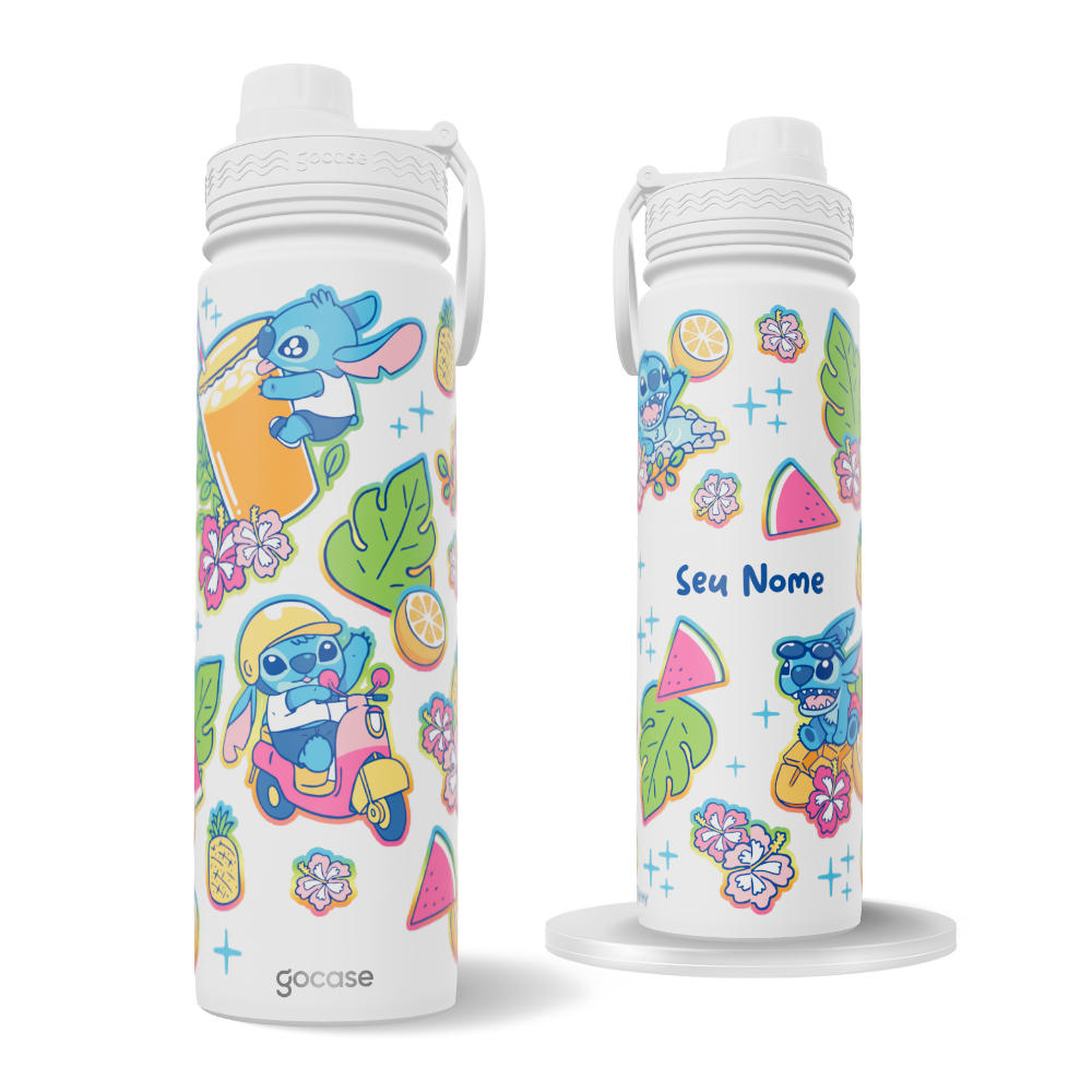 Garrafa Térmica Fresh + Ebook - Lilo & Stitch - Vibe Tropical