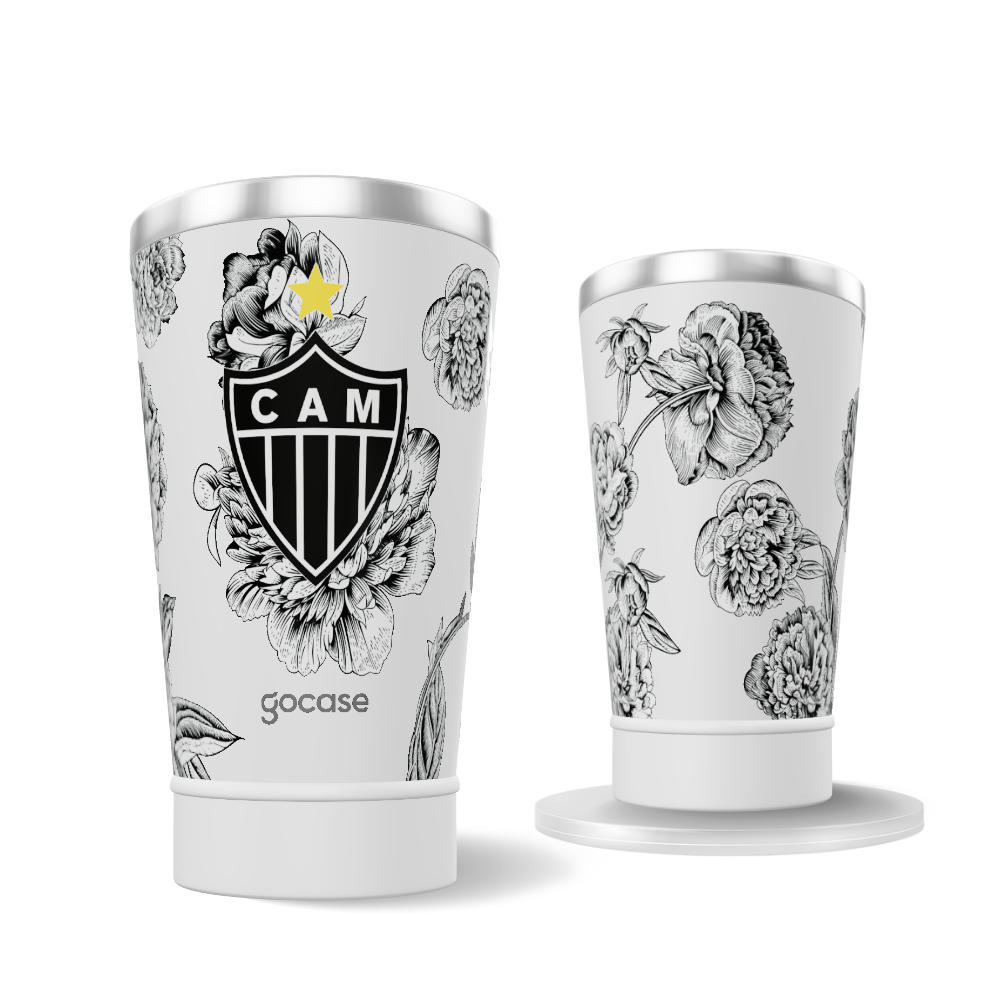 Copo Térmico Cerveja + Ebook -  Atlético-MG - Flowers