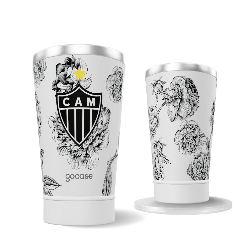 Copo Térmico Cerveja + Ebook -  Atlético-MG - Flowers