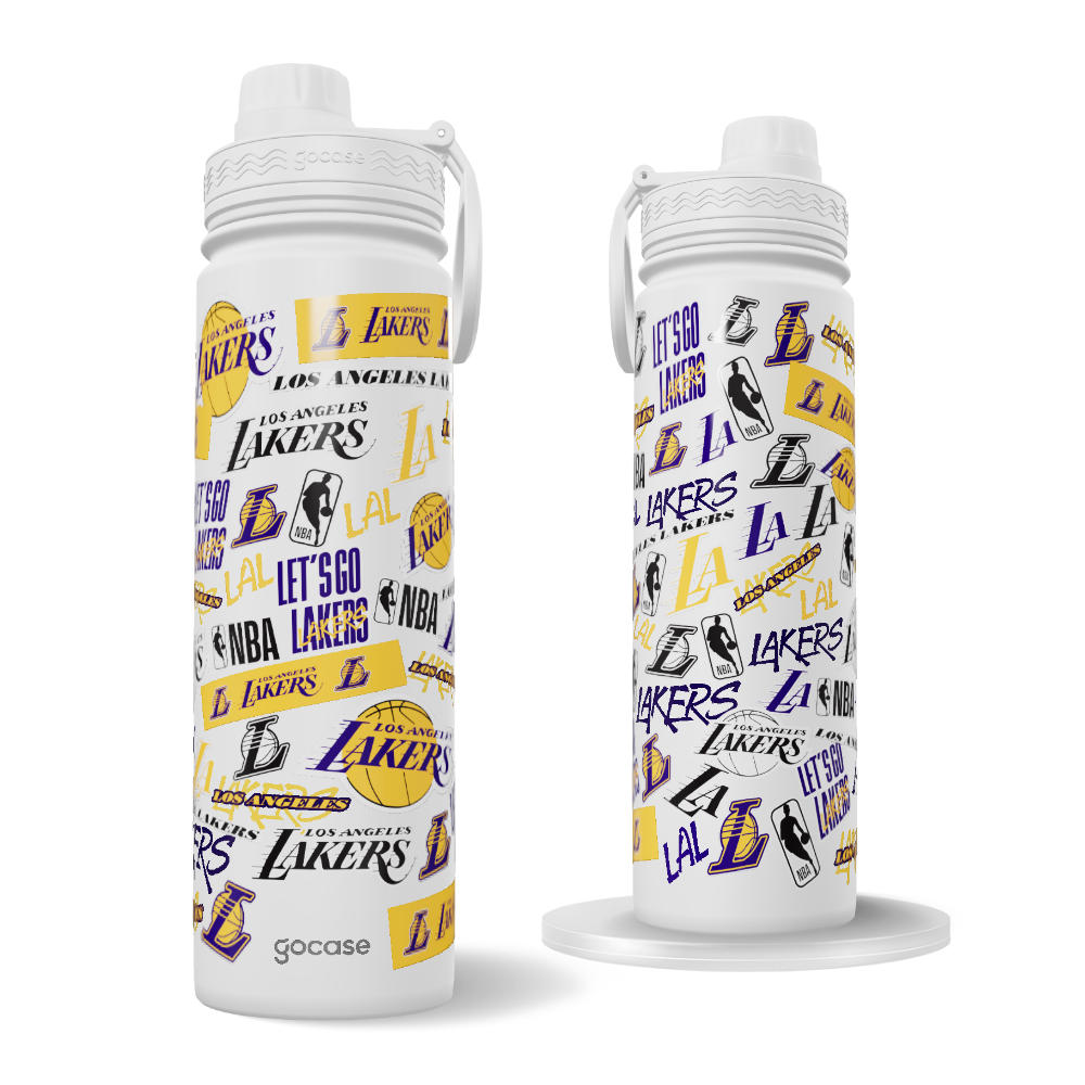 Garrafa Térmica Fresh + Ebook - Los Angeles Lakers - Colagem