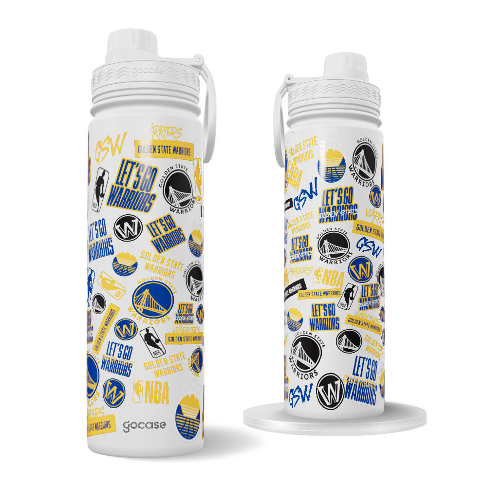 Garrafa Térmica Fresh + Ebook - Golden State Warriors - Colagem Garrafa Térmica Fresh + Ebook - Golden State Warriors - Colagem