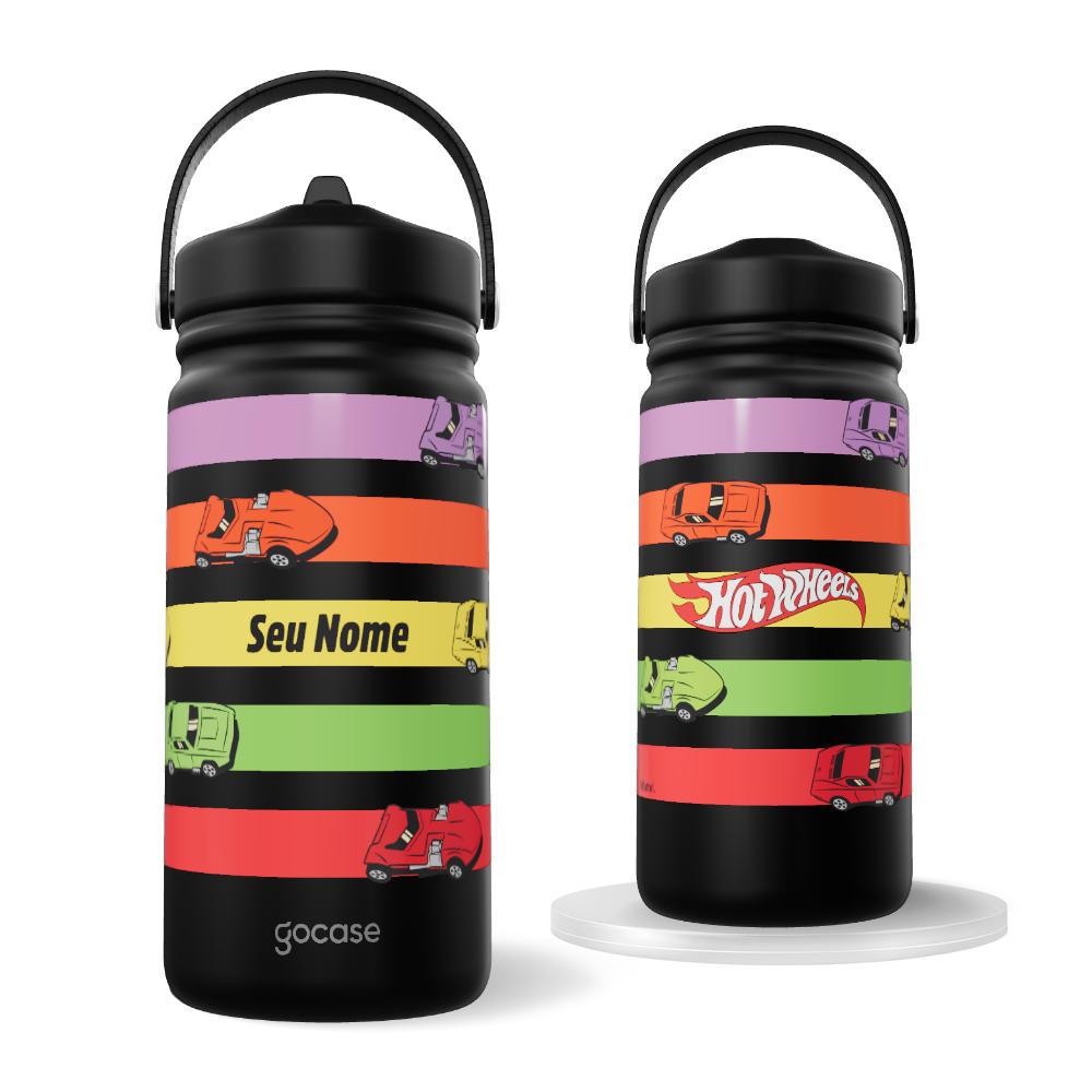 Garrafa Térmica Mini - Hot Wheels - Pistas Coloridas