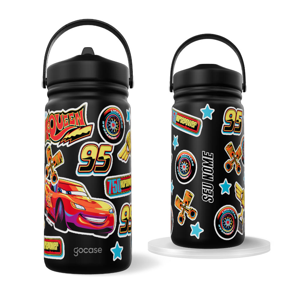 Garrafa Térmica Mini - Carros - Relâmpago Stickers