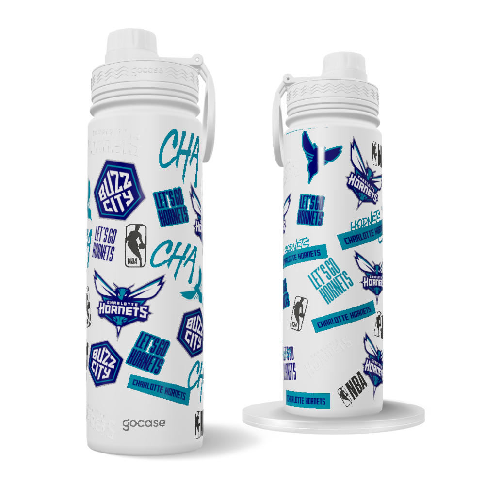 Garrafa Térmica Fresh + Ebook - Charlotte Hornets - Colagem Garrafa Térmica Fresh + Ebook - Charlotte Hornets - Colagem