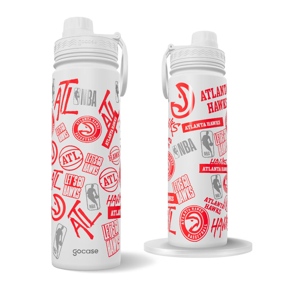 Garrafa Térmica Fresh + Ebook - Atlanta Hawks - Colagem Garrafa Térmica Fresh + Ebook - Atlanta Hawks - Colagem