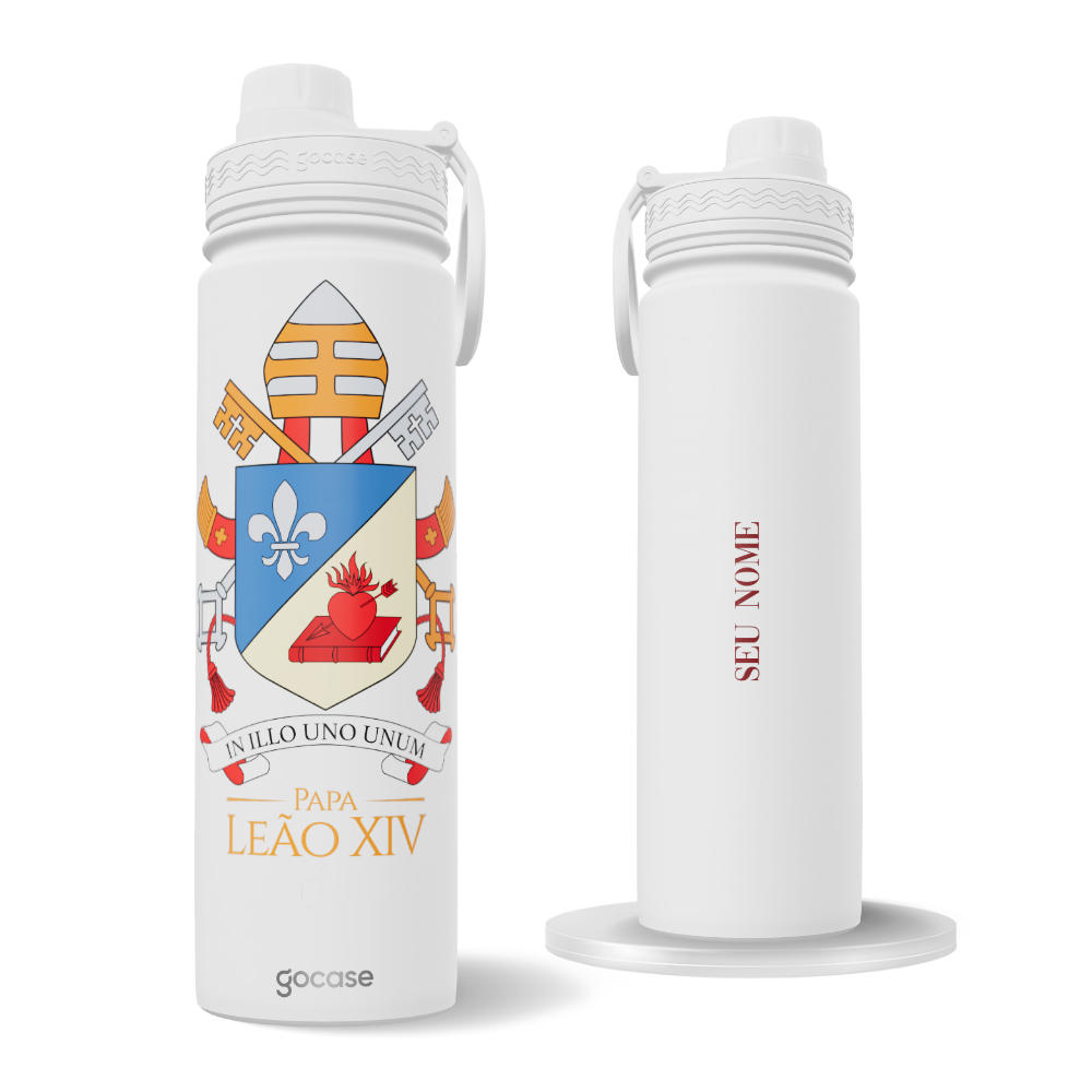 Garrafa Térmica Fresh + Ebook -  Brasão Papa Leão