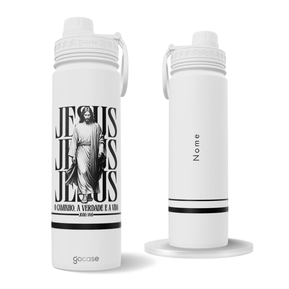 Garrafa Térmica Fresh + Ebook - Jesus - O Caminho, A Verdade e A Vida