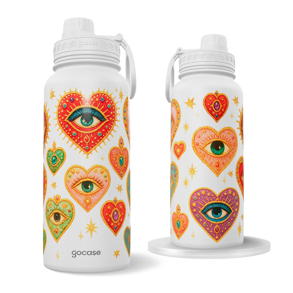 Garrafa Térmica Fresh -  Corações Místicos