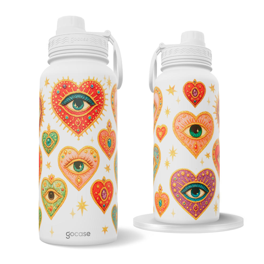 Garrafa Térmica Fresh -  Corações Místicos