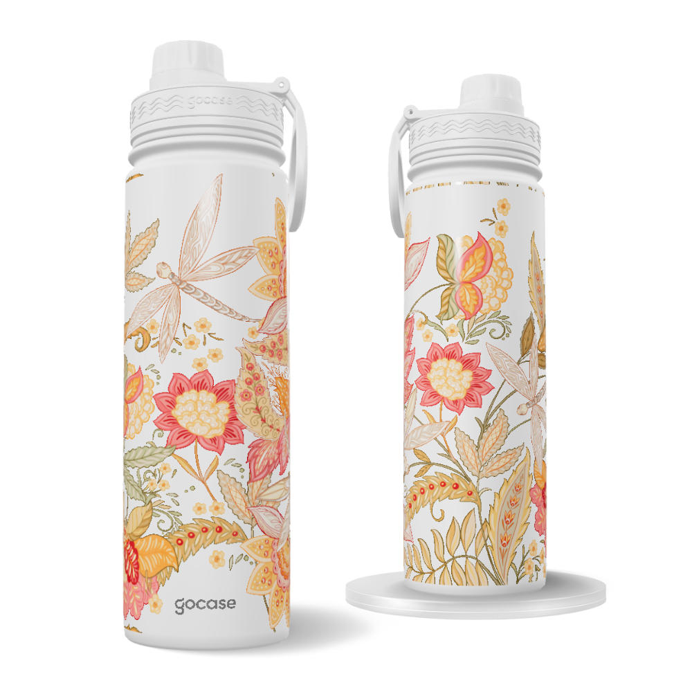 Garrafa Térmica Fresh + Ebook - Floral Boho Chic