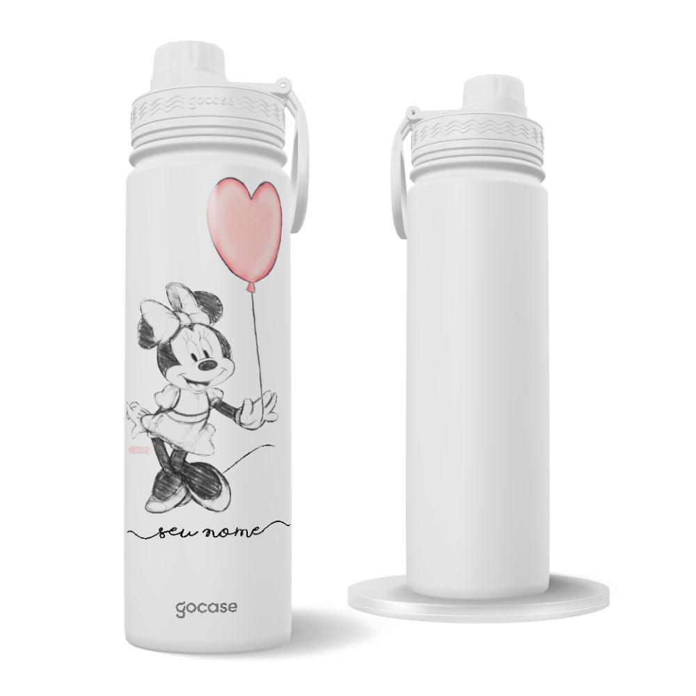 Garrafa Térmica Fresh + Ebook - Mickey & Minnie - Coração