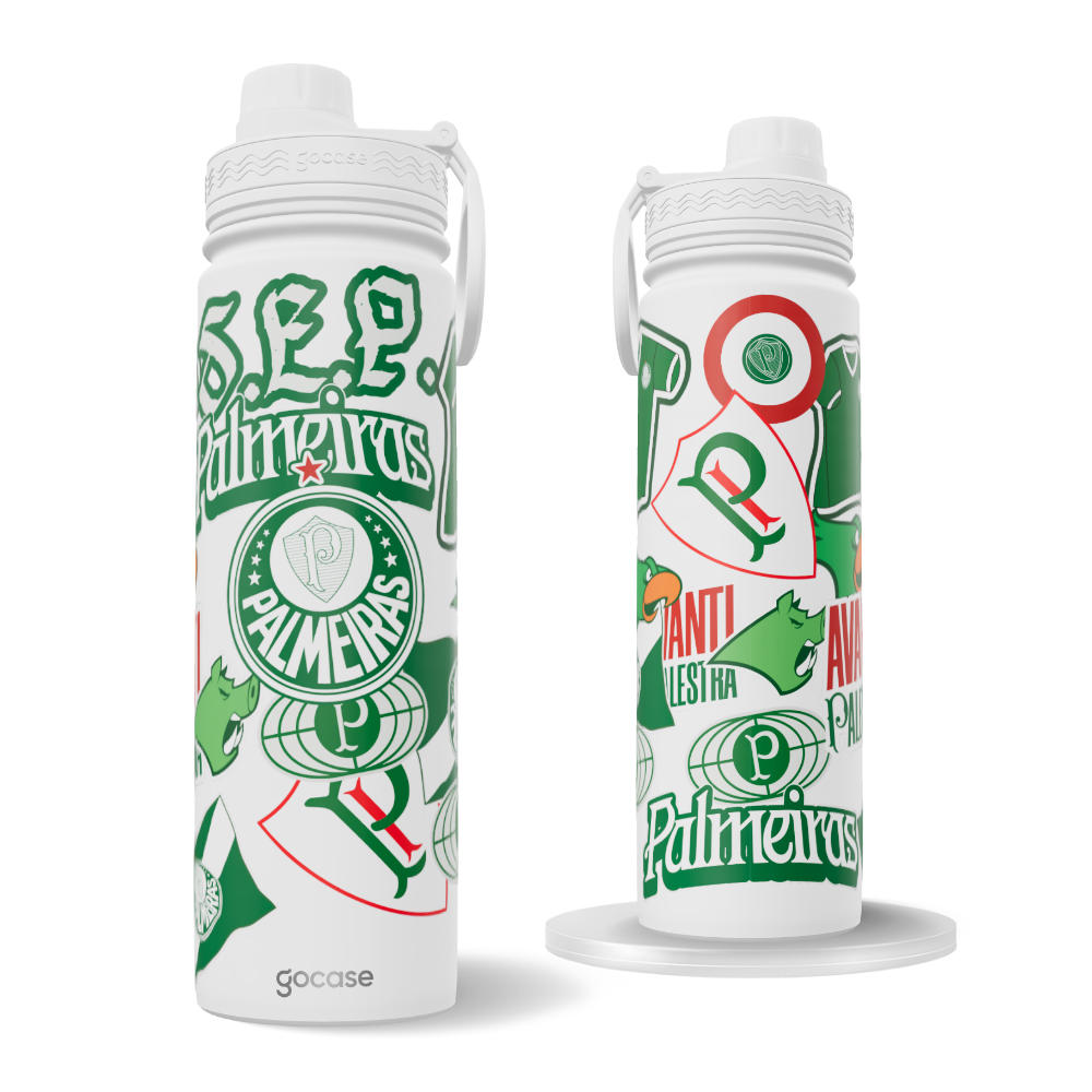 Garrafa Térmica Fresh + Ebook -  Palmeiras - Soft Stickers