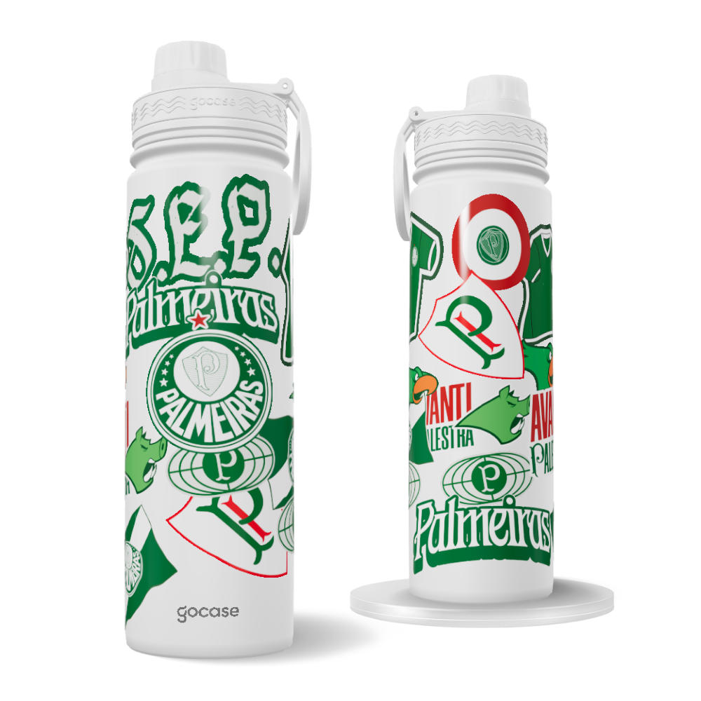 Garrafa Térmica Fresh + Ebook -  Palmeiras - Soft Stickers