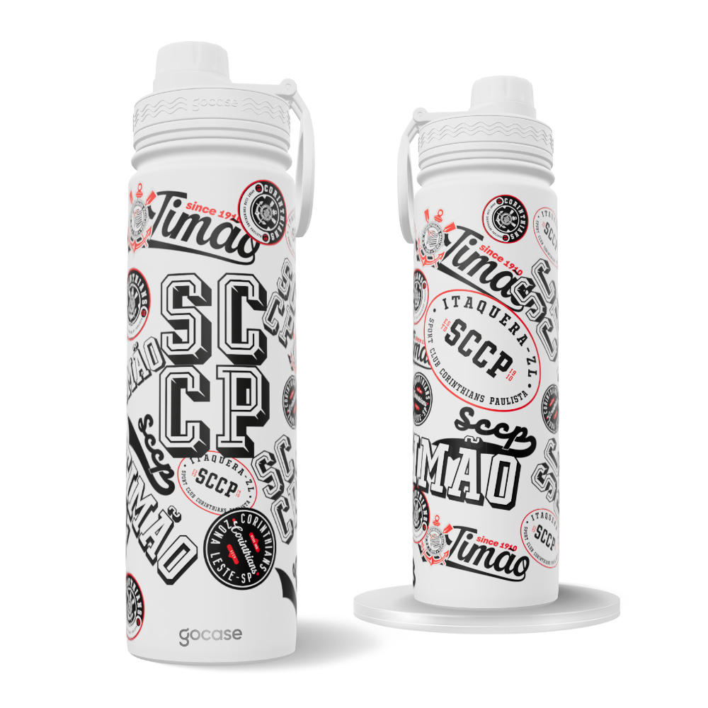 Garrafa Térmica Fresh + Ebook - Corinthians - Stickers 2025