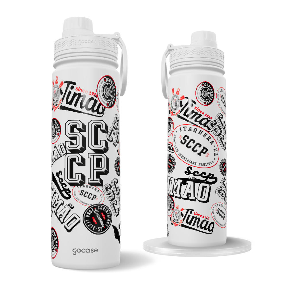 Garrafa Térmica Fresh + Ebook - Corinthians - Stickers 2025