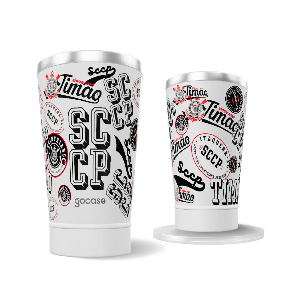 Copo Térmico Cerveja + Ebook - Corinthians - Stickers 2025