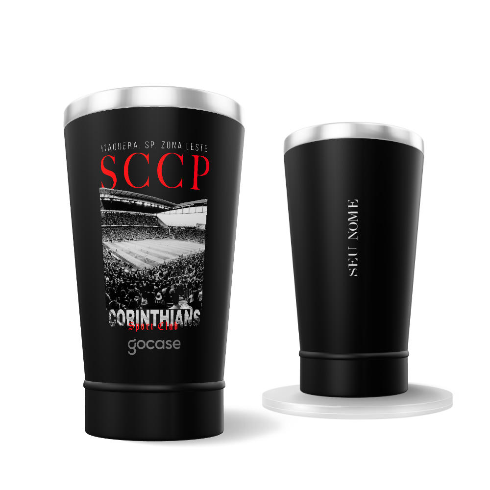 Copo Térmico Cerveja + Ebook - Corinthians - Black Arena