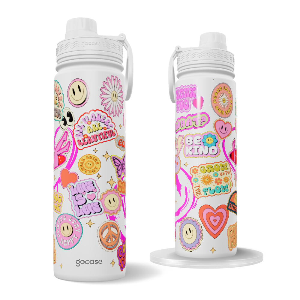 Garrafa Térmica Fresh + Ebook - Good Vibes Stickers