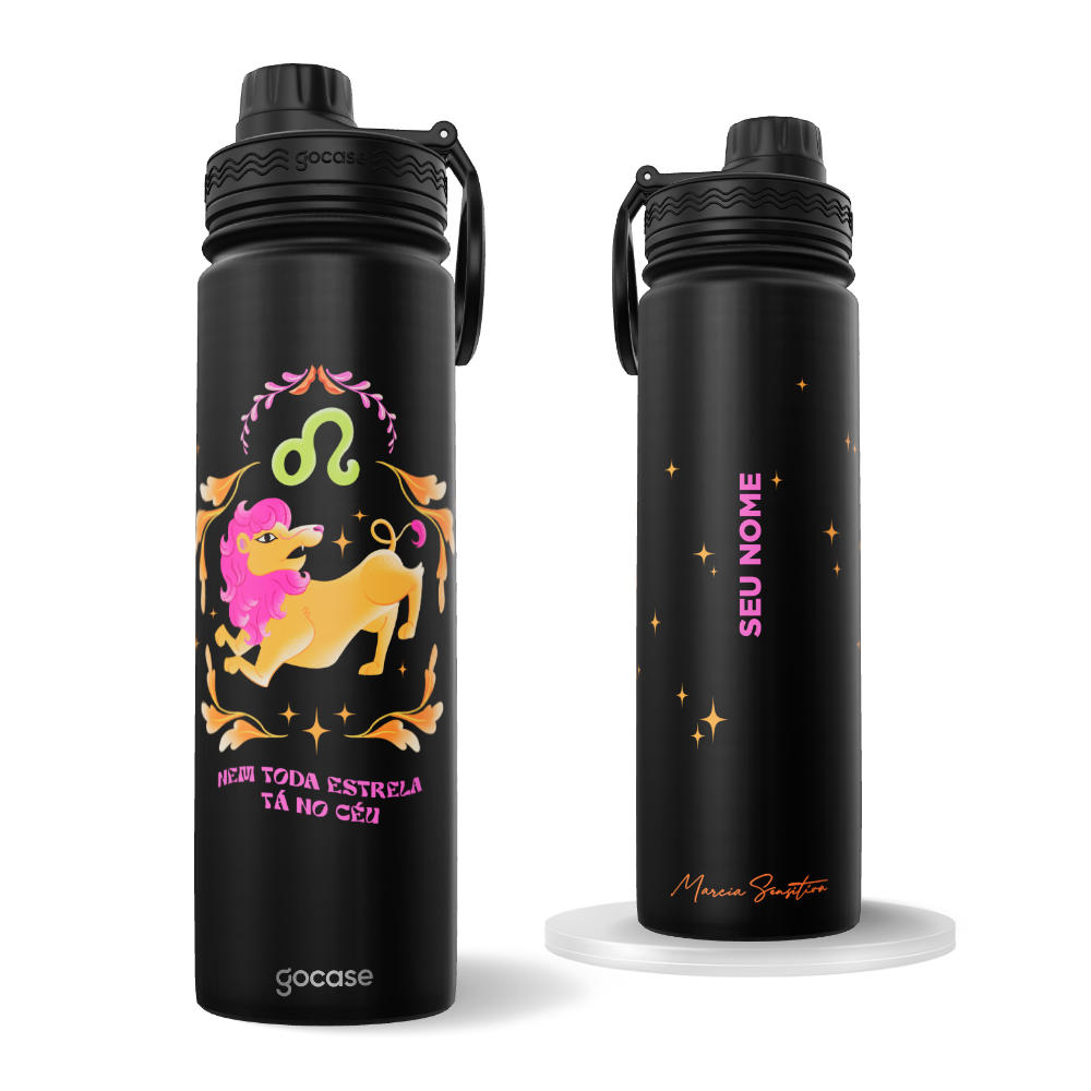 Garrafa Térmica Fresh + Ebook - Marcia Sensitiva - Signos - Leão