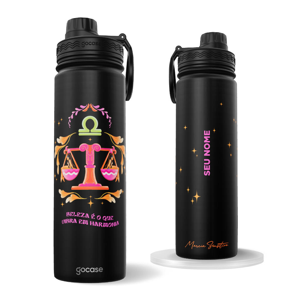 Garrafa Térmica Fresh + Ebook - Marcia Sensitiva - Signos - Libra