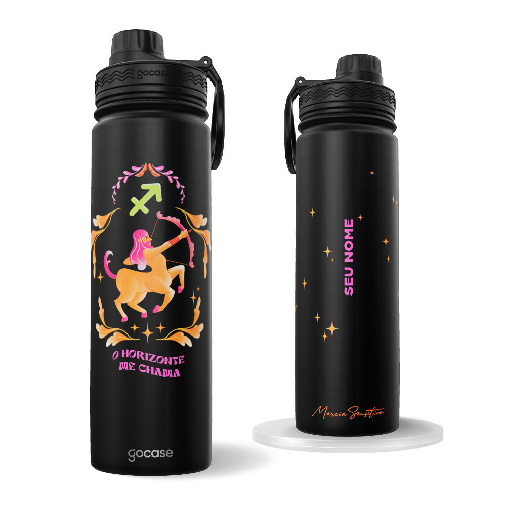 Garrafa Térmica Fresh + Ebook - Marcia Sensitiva - Signos - Sagitário