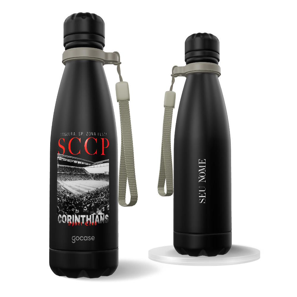 Garrafa Térmica Urban + Ebook - Corinthians - Black Arena