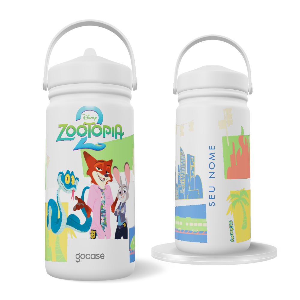 Garrafa Térmica Mini -  Zootopia - Missão na Cidade