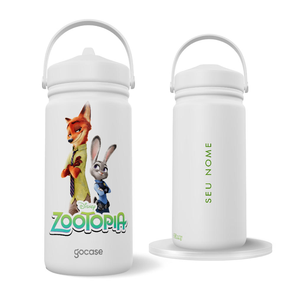 Garrafa Térmica Mini -  Zootopia - Dupla Imbatível