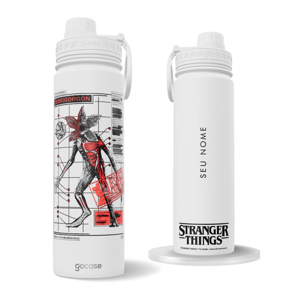 Garrafa Térmica Fresh + Ebook - Stranger Things - Anatomia do Demogorgon