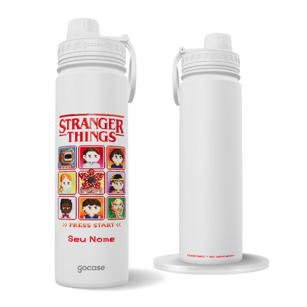 Garrafa Térmica Fresh + Ebook - Stranger Things - Pixel Art Game