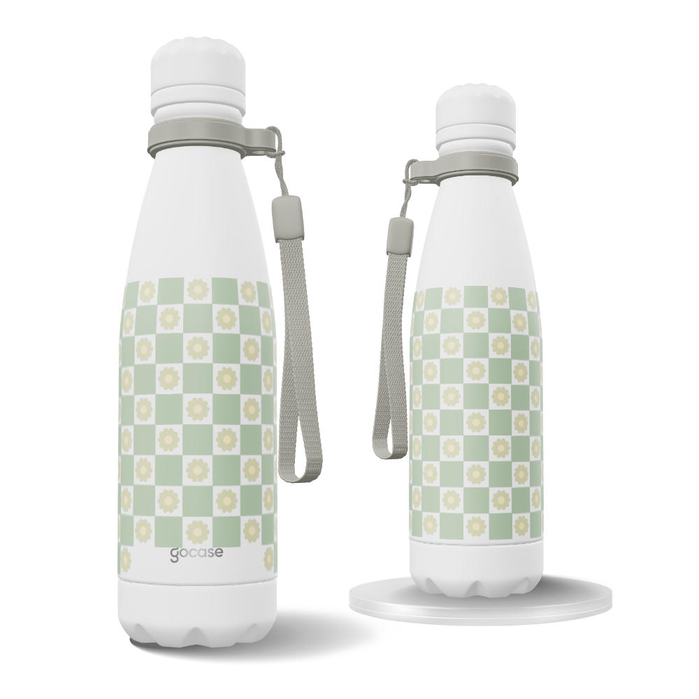 Garrafa Térmica Urban + Ebook - Floral Xadrez